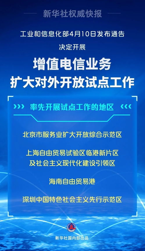 工信部启动增值电信业务扩大开放试点，海南等四地先行先试